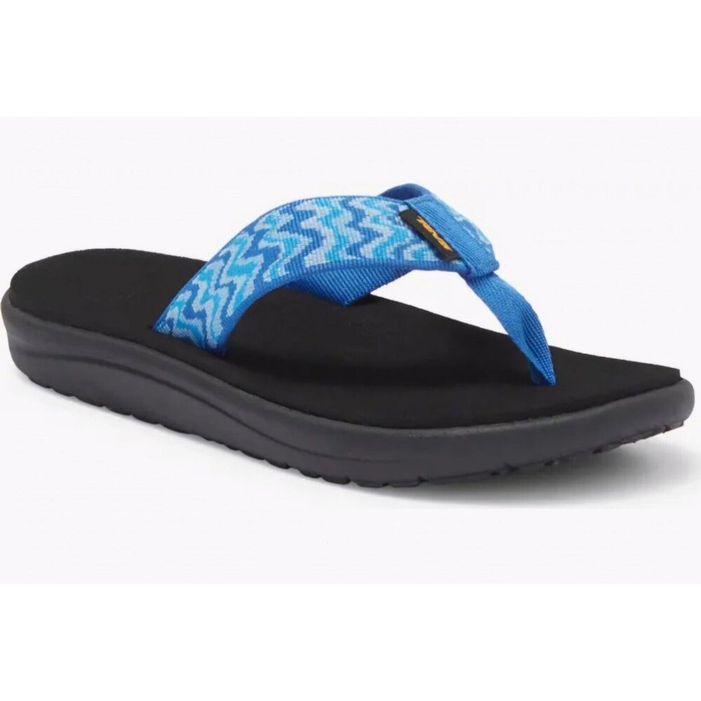 Teva Kids Flip Flop Sandal Voya Big Kids Size 5 Boys Girls Blue Black NEW